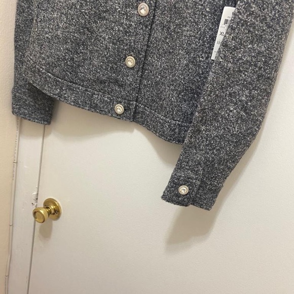 NWT Inc International Concepts Sequined Collar Button Down Jacket Size Large. - Picture 3 of 12